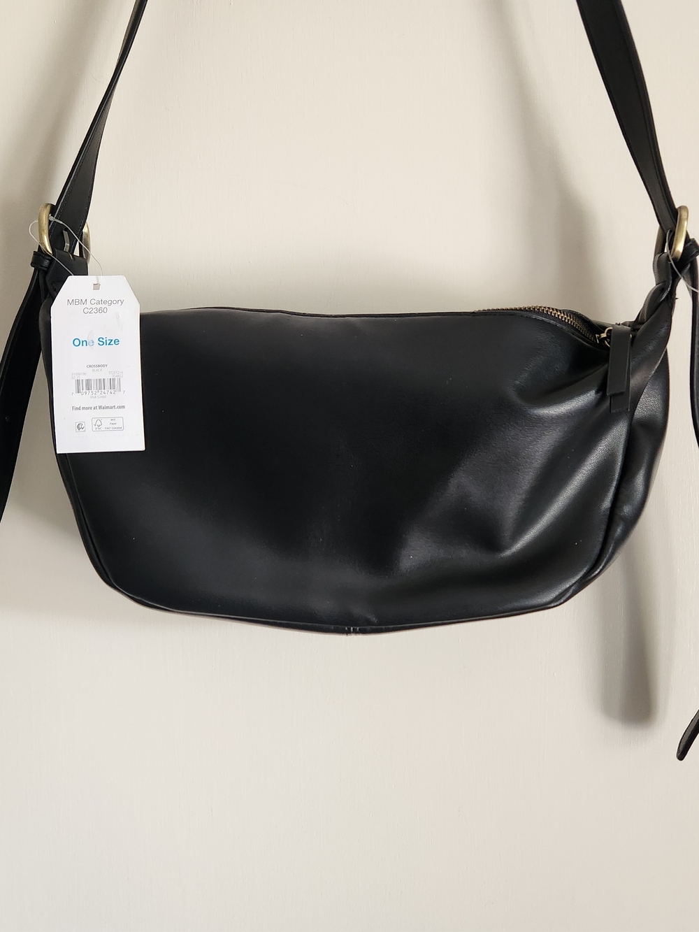 Black Women’s Shoulder Bag - Minimal Leather Crossbody